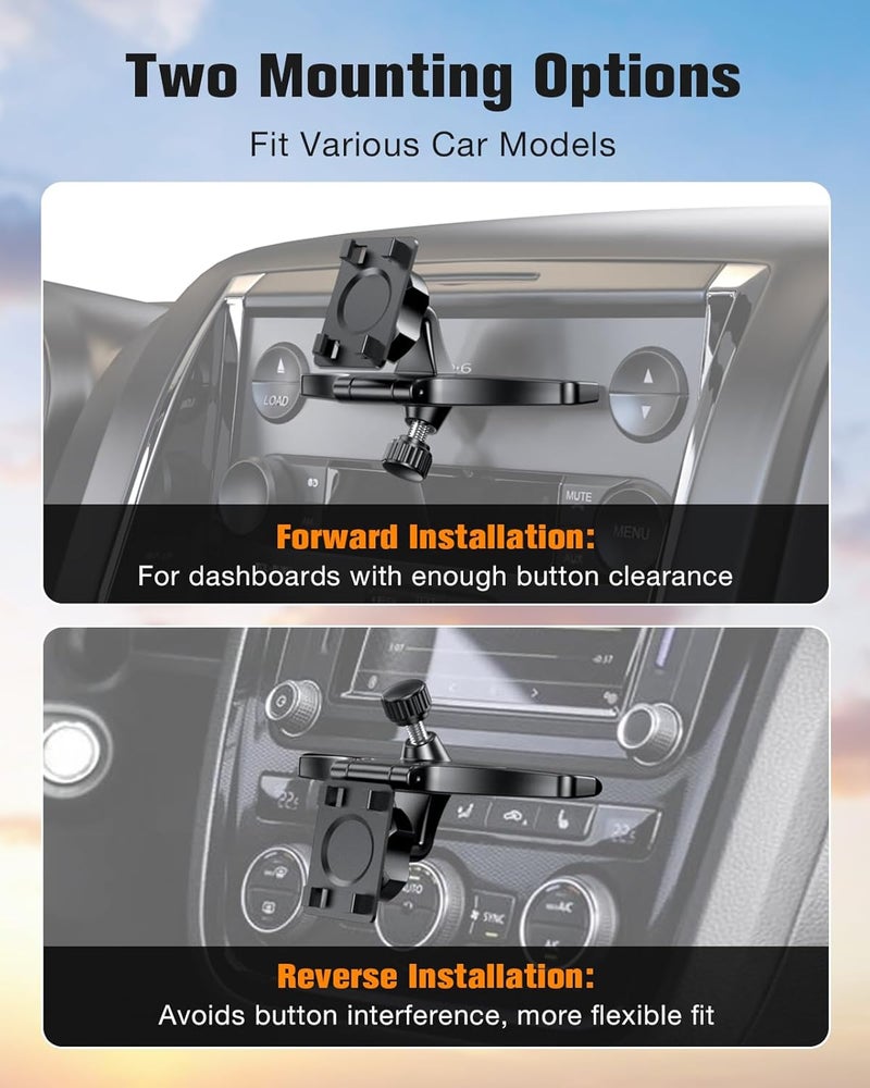 iGoevo CD Slot Mount for CarPlay Screen 360° Rotation Tool-Free Installation Sturdy and Secure Compatible with in-Car Monitors CD Slot CarPlay Mount - Image 4